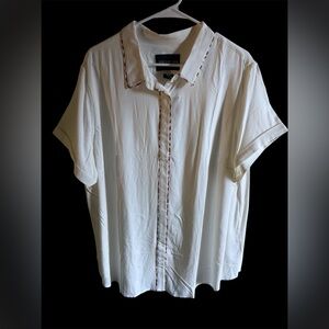 Wildfang white Casual Button Down Shirt size 1X